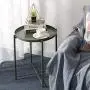 danpinera End Table, Side Table Metal Waterproof Small Circular Bedside Table with Round Removable Tray for Living Room Bedroom Bathroom Balcony and Office (Dark Green) danpinera End Table, Side Table Metal Waterproof Small Circular Bedside Table with Round Removable Tray for Living Room Bedroom Bathroom Balcony and Office (Dark Green)