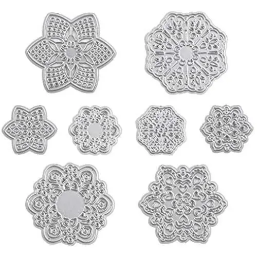 Cutting Dies Metal, 8 pcs Flower Embossing Stencils for DIY Scrapbooking Photo Album Decorative DIY Paper Cards Making Gift, Metallic Die Cut