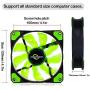 CONISY 120mm PC Case Cooling Fan Super Silent Computer LED High Airflow Cooler Fans - Green (2 Pack)