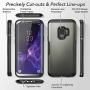 YOUMAKER Galaxy S9 Case,Metallic Gun with Built-in Screen Protector Heavy Duty Protection Shockproof Slim Fit Full Body Case Cover for Samsung Galaxy S9 5.8 inch - Gun Metal/Black