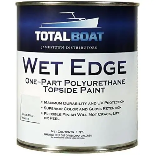 TotalBoat Wet Edge Marine Topside Paint for Boats, Fiberglass, and Wood (Blue-Glo White, Quart) TotalBoat Wet Edge Marine Topside Paint for Boats, Fiberglass, and Wood (Blue-Glo White, Quart)