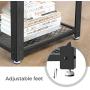 VASAGLE Industrial End Table, 2-Tier Side Table with Storage Shelf, Sturdy, Easy Assembly, Wood Look Accent Furniture, with Metal Frame, Rustic Brown ULET41X