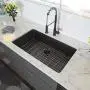 Lordear 32 Inch Black Kitchen Sink Undermount 16 Gauge Stainless Steel Gunmetal Black Single Bowk Kitchen Sink Basin