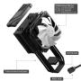 upHere N1055CF CPU Cooler Dynamic Rainbow LED,5 Copper Heat Pipes,120mm PWM Fan, Aluminum Fins for AMD Ryzen/Intel