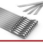 COALVOYAJ 17 Inch Flat Metal Skewers for Grilling and BBQ – Pack of 10 Stainless Steel 430 Grade Kabob Skewers with Storage Bag