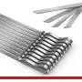 COALVOYAJ 17 Inch Flat Metal Skewers for Grilling and BBQ – Pack of 10 Stainless Steel 430 Grade Kabob Skewers with Storage Bag