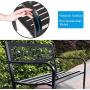 Garden Bench Yard Outdoor Patio with Armrests Sturdy Steel Frame Furniture Metal Bench Porch Work Easy Assembly,Black