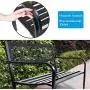 Garden Bench Yard Outdoor Patio with Armrests Sturdy Steel Frame Furniture Metal Bench Porch Work Easy Assembly,Black Garden Bench Yard Outdoor Patio with Armrests Sturdy Steel Frame Furniture Metal Bench Porch Work Easy Assembly,Black