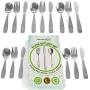 15 Piece Stainless Steel Kids Silverware Set - Child and Toddler Safe Flatware - Kids Utensil Set - Metal Kids Cutlery Set Includes 5 Small Kids Spoons, 5 Forks & 5 Knives