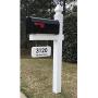 The Loudon Mailbox with Post Included - Black Metal Mailbox with White Vinyl Post Combo Complete System - Blank Address Plate Included - Numbers Sold Separately