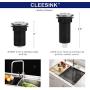 Garbage Disposal Air Switch Kit, Sink Top Air Button for Waste Disposer with Aluminum Alloy Control Module (LONG PLASTIC BLACK BUTTON) by CLEESINK