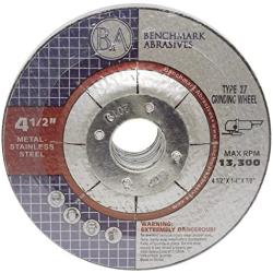 BENCHMARK 4-1/2'' x 1/4'' x 7/8'' Metal Grinding Wheels - 15 Pack