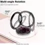 Allengel Marble Cell Phone Ring Holder Finger Ring Kickstand Metal Finger Ring Grip Holder for Magnetic Car Mount Compatible with All Smartphone(Black)
