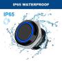 5Pcs 16mm Metal Latching Push Button Switch with Blue LED Light DC 12V/24V, Black ON/Off 4 Pin Self-Locking Round Waterproof Marine Switch for Car RV Truck Boat SPDT