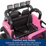 VALUE BOX Safety 12V Battery Electric Remote Control Car, Kids Toddler Ride On Cars Motorized Vehicles Toy Car, Wheels Suspension, Seat Belts, LED Lights and Realistic Horns (Pink)