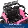 VALUE BOX Safety 12V Battery Electric Remote Control Car, Kids Toddler Ride On Cars Motorized Vehicles Toy Car, Wheels Suspension, Seat Belts, LED Lights and Realistic Horns (Pink)