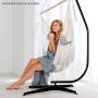 Hammock Chair C-Stand Hanging Swing Stand, Durable Metal C Shape Frame Hammock Chair Stand w/Heavy Duty Solid Steel Construction & Crisscross X-Shape Base, Hanging Hammock Chairs for Indoor Outdoor