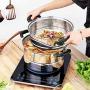 Beeiee Steaming Cookware, Steamer Pot, Multi-layer Boiler, 10Qt 11 Inch Stainless Steel Steamer, work with Gas, Electric, Grill Stove Top, Dishwasher Safe