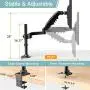 HUANUO Single Monitor Stand - Gas Spring Single Arm Monitor Desk Mount Fit 17 to 32 inch Screens, Height Adjustable VESA Bracket with Clamp, Grommet Mounting Base, Hold up to 19.8lbs HUANUO Single Monitor Stand - Gas Spring Single Arm Monitor Desk Mount Fit 17 to 32 inch Screens, Height Adjustable VESA Bracket with Clamp, Grommet Mounting Base, Hold up to 19.8lbs