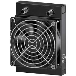 DIYhz Water Cooling Computer Radiator, 8 Pipe Aluminum Heat Exchanger Liquid Cooling Radiator Heat Sink 80mm with Fan for CPU PC Laser Water Cool System DC12V Black