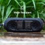 KNZ GoDuo Portable Bluetooth True Wireless Speakers with Magnetic Connectable Base, L/R Stereo Sound and Bass, Water and Shock Resistant, 18 Hr Playtime, Built-In Mic, Protective Carrying Case (Smoke)
