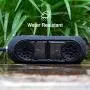 KNZ GoDuo Portable Bluetooth True Wireless Speakers with Magnetic Connectable Base, L/R Stereo Sound and Bass, Water and Shock Resistant, 18 Hr Playtime, Built-In Mic, Protective Carrying Case (Smoke)