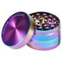 Grinder - 4 Pieces Zinc Alloy Pollen Rainbow Grinders Spice Grinder Colorful Metal Crusher with magnetic top (52mm(2inch))