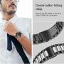 HATALKIN Compatible with Samsung Galaxy Watch 3 Band Bands 45mm Accessories Stainless Steel Metal Replacement Strap for Galaxy Smart Watch3 45mm/Galaxy Watch 46mm/Gear S3 Frontier Men Women (Black/Silver)