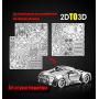 DIY 3D Car Metal Model 3D Puzzle 3D Laser Cut Jigsaw Toys 3D Metal Model Kit for Adults&Kids Mechanical Model Educational Toy Indoor Decoration Desk Toy Birthday Gift Collection Brain Teaser Puzzles