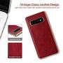 LOHASIC Galaxy S10 Case, Slim & Thin Premium Leather Soft Flexible Non-Slip Grip Scratch Resistant Protective Cover Pretty Cases for Samsung Galaxy S10 (2019) - Burgundy