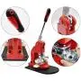 Red Button Maker Machine 58mm 2.28 inch Button Badge Maker Pins Punch Press Machine Aluminum Frame 300pcs Free Button Parts + Circle Cutter (58mm 2.28 inch)