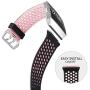 SKYLET Bands Compatible with Fitbit Ionic, Soft Silicone Breathable Replacement Wristband Compatible with Fitbit Ionic Smart Watch with Buckle (Black-Pink, Small)