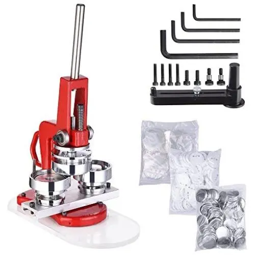 Yescom 2 1/4 inch 58mm Button Badge Maker Punch Press Machine with 1000 Pcs Pin-back Button Parts and Circle Cutter Yescom 2 1/4 inch 58mm Button Badge Maker Punch Press Machine with 1000 Pcs Pin-back Button Parts and Circle Cutter