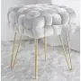 Ornavo Home Mirage Modern Contemporary Square Woven Upholstered Velvet Ottoman with Gold Metal Legs - Silver Ornavo Home Mirage Modern Contemporary Square Woven Upholstered Velvet Ottoman with Gold Metal Legs - Silver