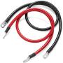 Spartan Power 4 AWG 3 Foot Battery Cable Set Four Gauge Wire Made in America 3 FT with 3/8'' Ring Terminals