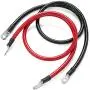 Spartan Power 4 AWG 3 Foot Battery Cable Set Four Gauge Wire Made in America 3 FT with 3/8'' Ring Terminals