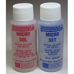 Decal Setting Solution-Micro Scale Micro Sol 102 + Micro Set 101 Package Decal