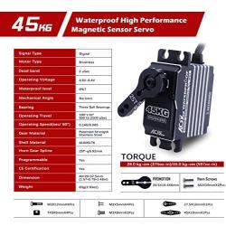 AGFRC 45KG IP67-Waterproof Steering-Servo High-Torque-Programmable - Full Metal Gear Digital Brushless Servo for 1/8 1/10 RC Models, 180 Degrees (A81BHMW&AGF-SPV2)