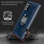PULEN for Samsung Galaxy Note 20 Case with Camera Lens Screen Protector [1 Pack],Hybrid Armor Metal Ring Holder Magnetic Car Mount,Full Encirclement Shockproof Sturdy Bumper Protective Cover (Blue)