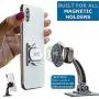 3 Finger Phone Ring Holder Kickstand - MOBI HANDLE Comfy Grip Durable Metal for Magnetic Mount Compatible with Any Smartphone or Tablet w/ Wrist Strap [Matte Silver]