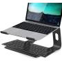 Soundance Laptop Stand, Aluminum Computer Riser, Ergonomic Laptops Elevator for Desk, Metal Holder Compatible with 10 to 15.6 Inches Notebook Computer, Black