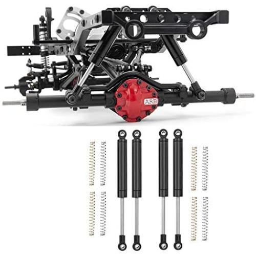 MOHERO Metal RC Shock Absorber Damper 110mm Internal Spring for 1/10 RC TF2 TRX4 SCX10 D90 Wraith Crawler Car Upgrade Parts Pack of 4 (110mm, Black)