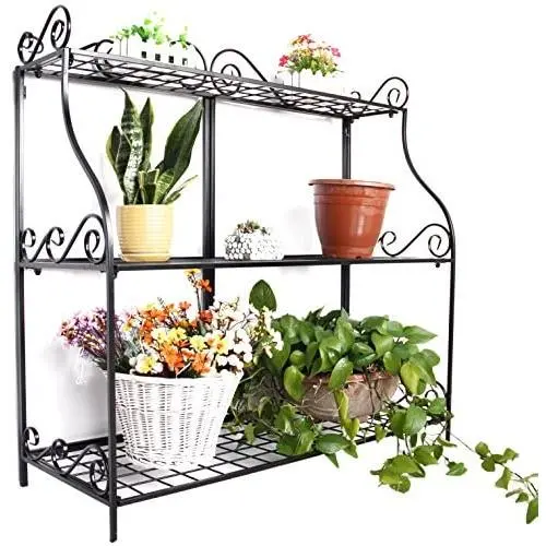Plant Flower Stand Plant Display Freestanding Metal Scrollwork Design Foldable 3-Tier Plant Stand Home Storage Organizer Display Stand Rack Book Shelf Plant Flower Stand Plant Display Freestanding Metal Scrollwork Design Foldable 3-Tier Plant Stand Home Storage Organizer Display Stand Rack Book Shelf