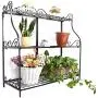 Plant Flower Stand Plant Display Freestanding Metal Scrollwork Design Foldable 3-Tier Plant Stand Home Storage Organizer Display Stand Rack Book Shelf Plant Flower Stand Plant Display Freestanding Metal Scrollwork Design Foldable 3-Tier Plant Stand Home Storage Organizer Display Stand Rack Book Shelf