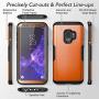 YOUMAKER Galaxy S9 Case,Metallic Orange with Built-in Screen Protector Heavy Duty Protection Shockproof Slim Fit Full Body Case Cover for Samsung Galaxy S9 5.8 inch - Orange/Black