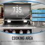 Kenmore Elite PG-40415S0LC-AM 4 Burner Outdoor Patio Gas BBQ Grill, Metallic Gun Metal