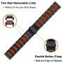 Yeejok Replacement Samsung Galaxy 46mm Watch Band, 22mm Natural Red Sandalwood & Black Stainless Steel Metal Watch Strap Compatiable for Samsung Galaxy Watch 3 45mm, Samsung Gear S3 Frontier/Classic