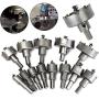 Rocaris 13Pcs 16mm-53mm Stainless Steel Carbide Tip TCT Metal Drill Bit Hole Saw Set