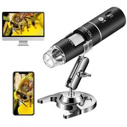 STPCTOU Wireless Digital Microscope 50X-1000X 1080P Handheld Portable Mini WiFi USB Microscope Camera with 8 LED Lights for iPhone/iPad/Smartphone/Tablet/PC