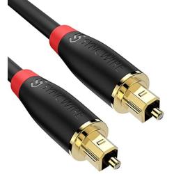 Digital Optical Audio Cable Toslink Cable - [24K Gold-Plated, Ultra-Durable] [S] Syncwire Fiber Optic Male to Male Cord for Home Theater, Sound Bar, TV, PS4, Xbox, Playstation & More – 5.9ft